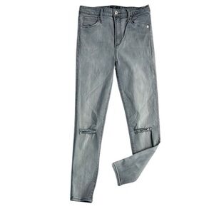 Abercrombie Simone high rise ankle jeans in gray wash size 27